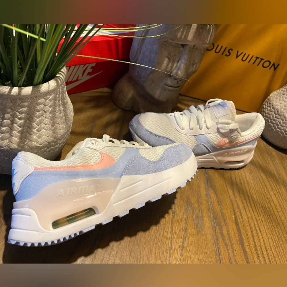 Nike Air Max System White / Cobalt Bliss / Pearl  Pink Bloom Size 7.5 WMNS - Picture 3 of 6